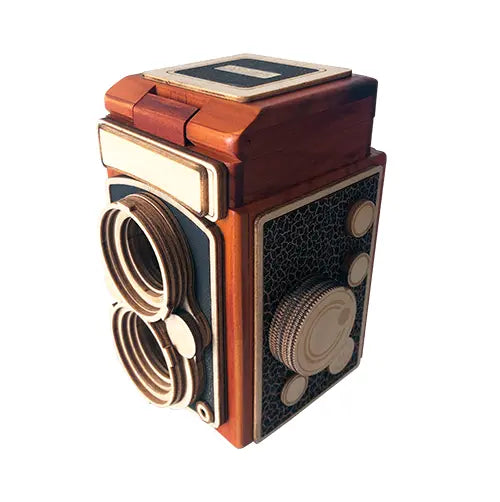 Eureka 反光相機 木盒 (紅啡色)